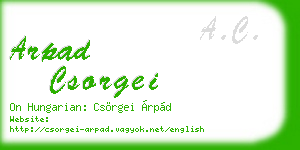 arpad csorgei business card